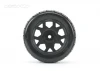 Jetko EX Tomahawk Belted XMT Tyres on Black 24mm Hex Wheels (2)