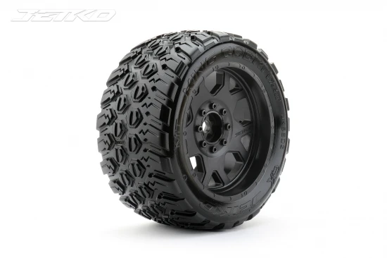 Jetko EX King Cobra Belted XMT Tyres on Black 24mm Hex Wheels (2)