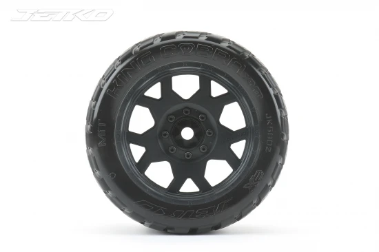 Jetko EX King Cobra Belted XMT Tyres on Black 24mm Hex Wheels (2)