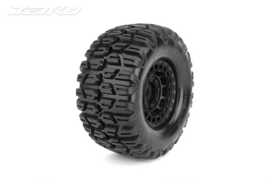 Jetko EX Slayer Belted XMT Tyres on Black 24mm Hex Wheels (2)