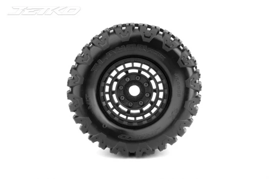 Jetko EX Slayer Belted XMT Tyres on Black 24mm Hex Wheels (2)
