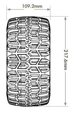 Jetko EX Slayer Belted XMT Tyres on Black 24mm Hex Wheels (2)
