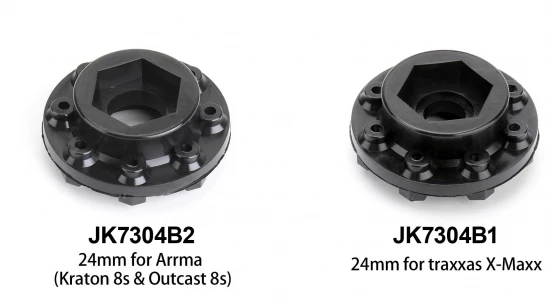 Jetko Extreme Wasteland XMT Belted Tyres Mounted on Black 24mm Hex Wheels (X-MAXX/Kraton 8S) (2)