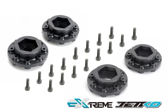 Jetko EX Tomahawk Belted XMT Tyres on Black 24mm Hex Wheels (2)