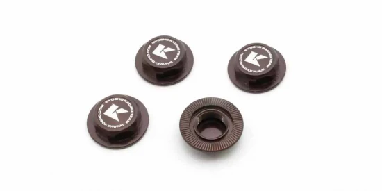 Kyosho 1:8 Inferno Serrated Closed Wheel Nuts (4) Gun Metal