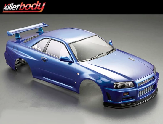 Killer Body Nissan Skyline R34 195mm Finished Bodyshell - Blue
