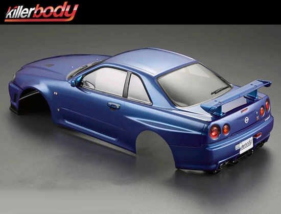 Killer Body Nissan Skyline R34 195mm Finished Bodyshell - Blue