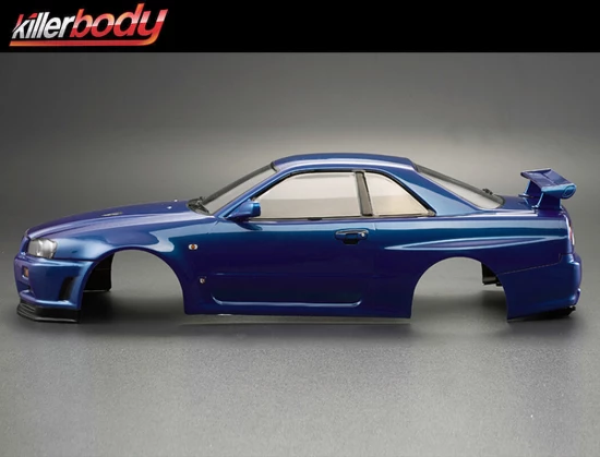 Killer Body Nissan Skyline R34 195mm Finished Bodyshell - Blue