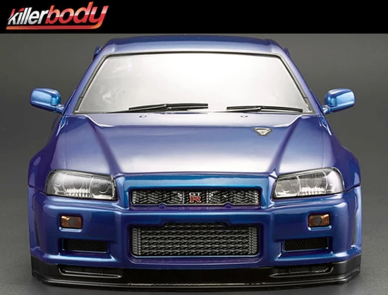 Killer Body Nissan Skyline R34 195mm Finished Bodyshell - Blue