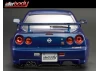 Killer Body Nissan Skyline R34 195mm Finished Bodyshell - Blue