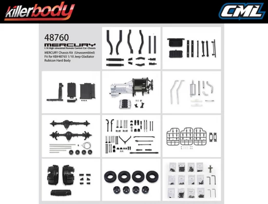 Killer Body Mercury Chassis Kit Fits Kb48765 Jeep Rubicon Body