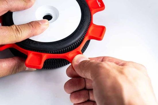 Koswork UFO High Strength Silicone 1:8 BuggyTire Glue Bands (4) Red