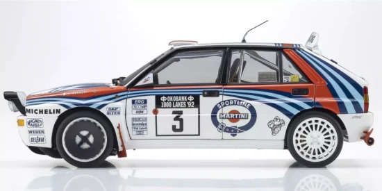 Kyosho 1:18 Lancia Delta Integrale Evo 1000 Lakes 1992 Martini Nr.3