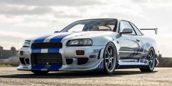 Kyosho 1:12 Resin Nissan GT-R 2001 Fast & Furious Silver/Blue Stripes