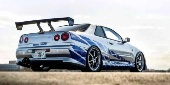 Kyosho 1:12 Resin Nissan GT-R 2001 Fast & Furious Silver/Blue Stripes