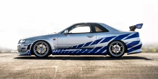 Kyosho 1:12 Resin Nissan GT-R 2001 Fast & Furious Silver/Blue Stripes