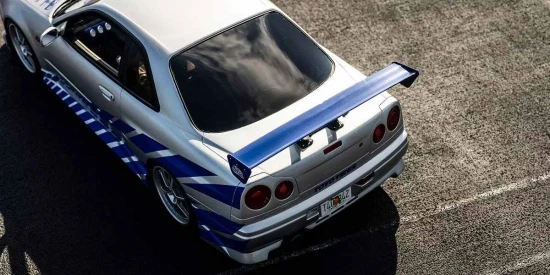 Kyosho 1:12 Resin Nissan GT-R 2001 Fast & Furious Silver/Blue Stripes