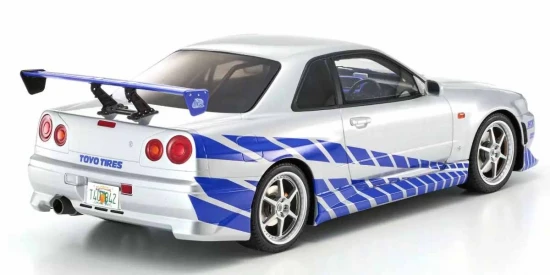 Kyosho 1:12 Resin Nissan GT-R 2001 Fast & Furious Silver/Blue Stripes