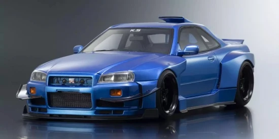 Kyosho 1:18 Samurai Collection Skyline GT-R R34 Khyzyl Saleem Blue