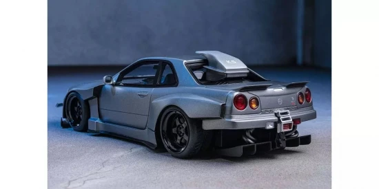 Kyosho 1:18 Samurai Collection Skyline GT-R R34 Khyzyl Saleem Gray