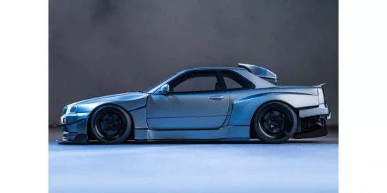 Kyosho 1:18 Samurai Collection Skyline GT-R R34 Khyzyl Saleem Gray