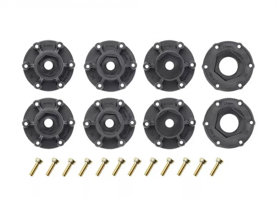 Louise RC MT-RockTyres Pre Glued on Black Wheels With Adjustable 12/14/17mm Hex (2)