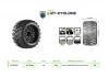 Louise RC MT-Cyclone Tyres Pre Glued on Black Wheels With Adjustable 12/14/17mm Hex (2)