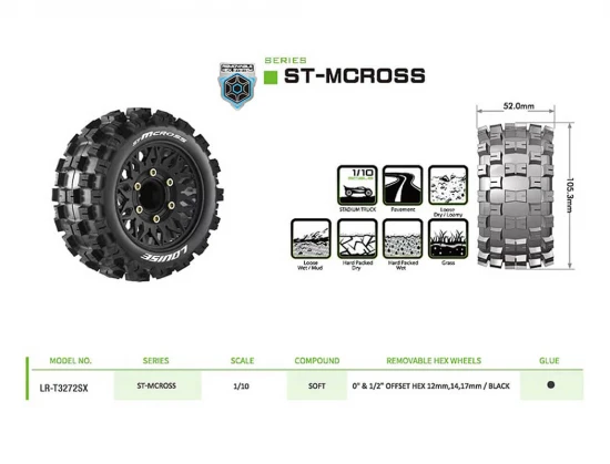 Louise RC ST-McRoss Removable Hex 12 - 14 - 17mm 0 + 1/2 Offset