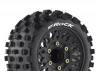 Louise RC ST-Rock Tyres Pre Glued on Black Wheels With Adjustable 12/14/17mm Hex (2)