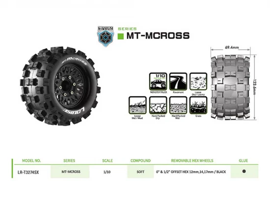 Louise RC MT-McRoss Removable Hex 12 - 14 - 17mm 0 + 1/2 Offset