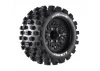Louise RC MT-RockTyres Pre Glued on Black Wheels With Adjustable 12/14/17mm Hex (2)