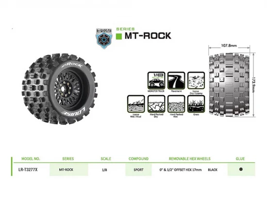 Louise RC MT-Rock Removable Hex 17mm 1:8 0 + 1/2 Offset