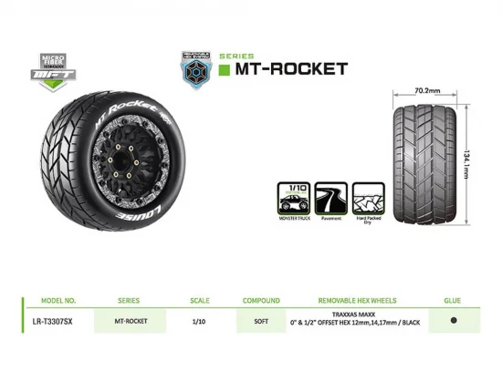 Louise RC MT-Rocket Removable Hex 12 - 14 - 17mm 0 + 1/2 Offset
