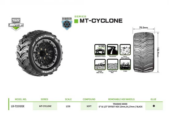 Louise RC MT-Cyclone Removable Hex 12 - 14 - 17mm 0 + 1/2 Offset
