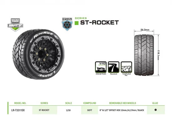 Louise RC ST-Rocket Removable Hex 12 - 14 - 17mm 0 + 1/2 Offset