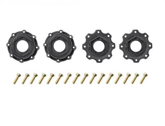 Louise RC MT-McRoss 3.8 Tyres on Black Adjustable 17mm Hex Wheels (2)