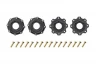 Louise RC MT-McRoss 3.8 Tyres on Black Adjustable 17mm Hex Wheels (2)