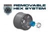 Louise RC MT-McRoss 3.8 Tyres on Black Adjustable 17mm Hex Wheels (2)