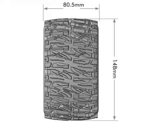Louise RC MFT MT-Mallet Tyres on Black 17mm Hex Wheels (2)