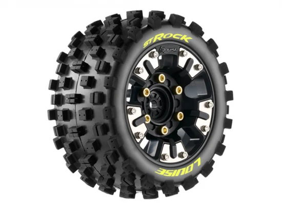 Louise RC ST-Rock Tyres Pre Glued on 2.8 Adjustable 12mm Wheels (2)