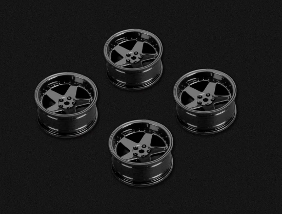 Louise RC 1:10 Drift 2 - 4 - 6 - 8mm Offset Wheels 5 S/Gloss Black