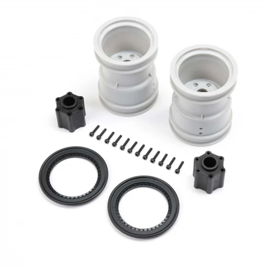 2.6 Wheel with Beadlock Ring - Black (2): LMT 2.0