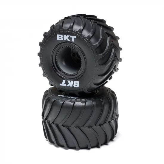 MT Tires - Black Beadlock - Premounted (2): Mini LMT