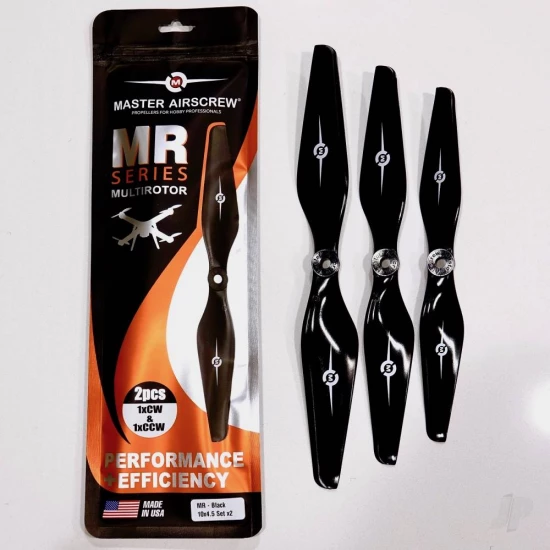 Master Airscrew 11x5.5 3MR 3-Blade Propeller (CW) Reverse/Pusher Black