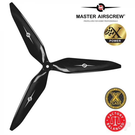 Master Airscrew 10x9 3X Power X-Class Giant Racing Drone Propeller (CW) Rev/PUSHER Black
