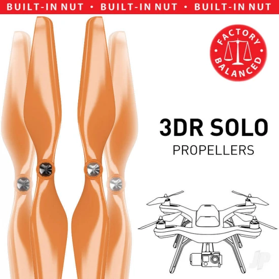 Master Airscrew MR-SL - 10x4.5 Prop C Set x4 Orange, Built-in Nut for 3DR SOLO