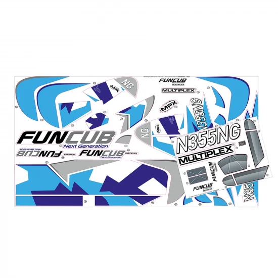 Multiplex Decal sheets FUNCUB NG blue A and B