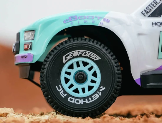 Method RC Method Geoform 1:16 SC Tyres On 12mm Hex Blue Wheels (2)