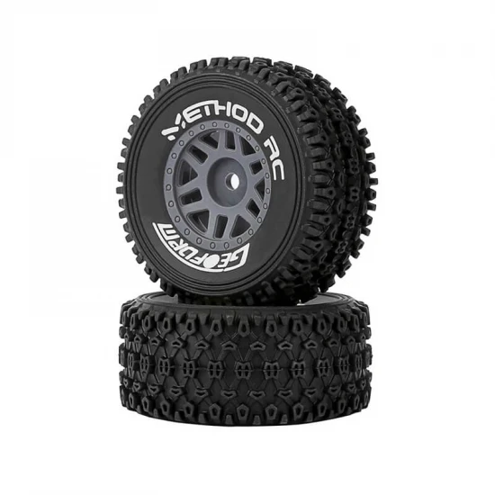 Method RC Method Geoform 1:16 SC Tyres On 12mm Hex Grey Wheels (2)