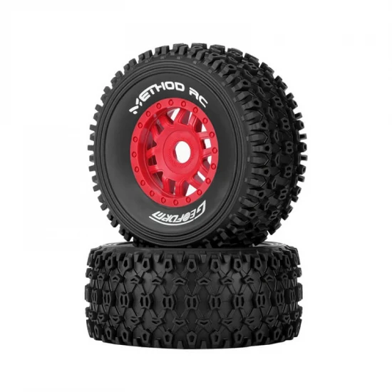 Method RC Method Geoform 1:8 SC Tyres On 17mm Hex Red Wheels (2)